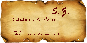 Schubert Zalán névjegykártya